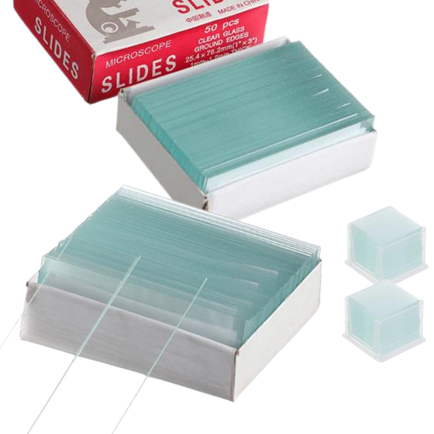 

dilib Microscope Slides 200 cover 300 slides Ideal for science and (100 slides, slips) - total. experiments, research, microscopy.
