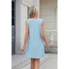 New Women's Pocket Casual Summer Solid Color V-neck Dress