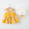 2025 Summer Girls' Small Daisy Dress with Big Bow