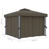 VidaXL Tonnelle avec rideau 3x3 m Taupe Aluminium