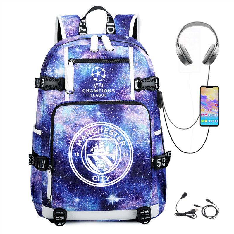 School Season Football Peripheral Student Schoolbag Leisure Personalized Backpack Large Capacity With Usb Charging