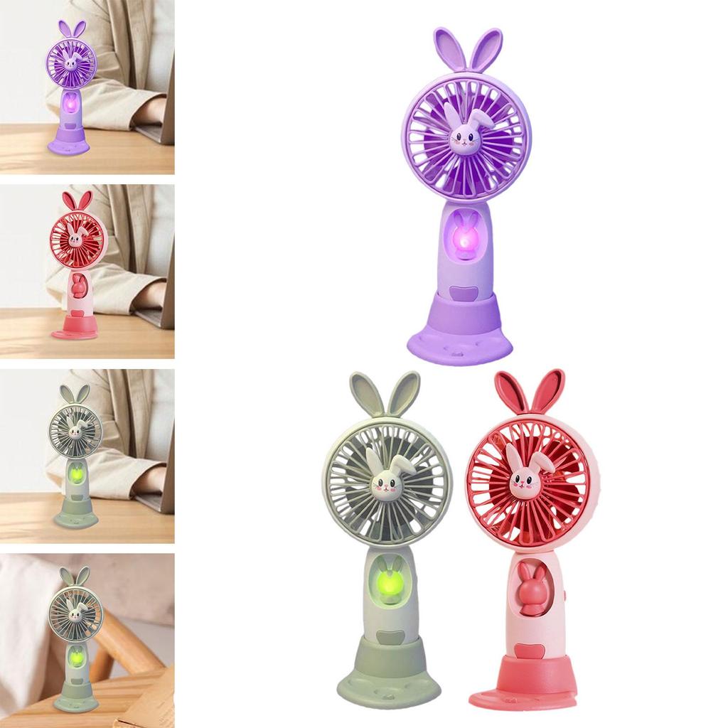 Mini Portable Fan Lightweight USB Rechargeable Cooling Fan Cute Bunny Handheld Fan for Indoor Outdoor Travel Home Party Office