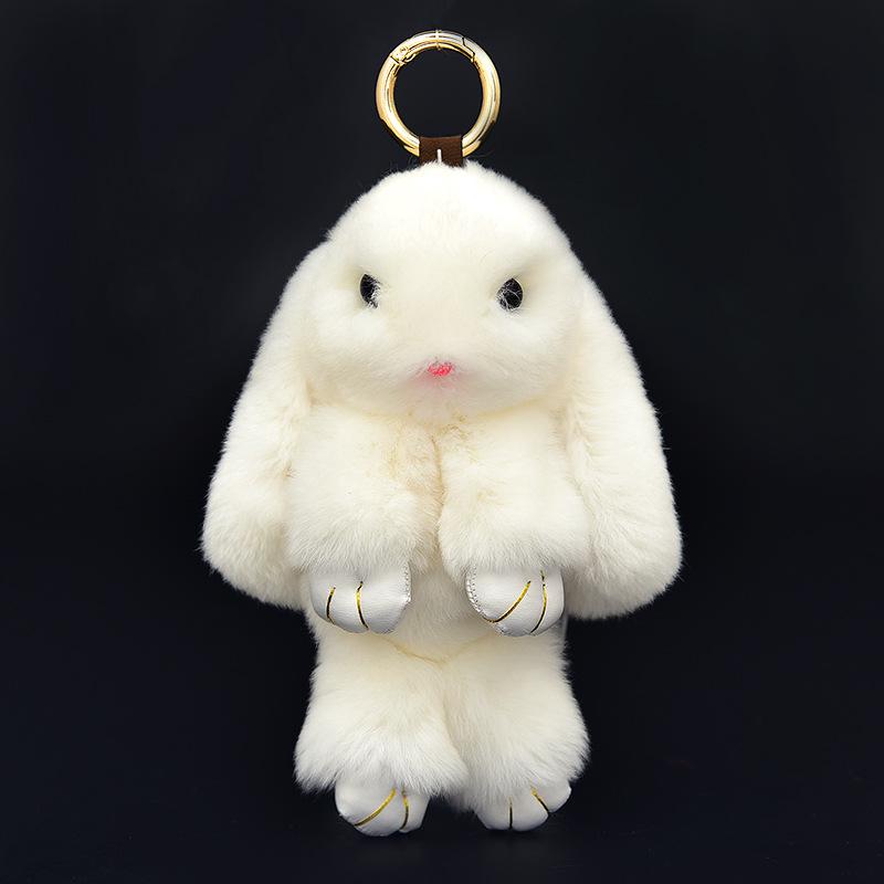 Cute Natural Rabbit Fur Pom Bunny Women Fluffy Rabbits On Bag Car Trinket Jewelry Wedding Party Toy Gift Bag Charm