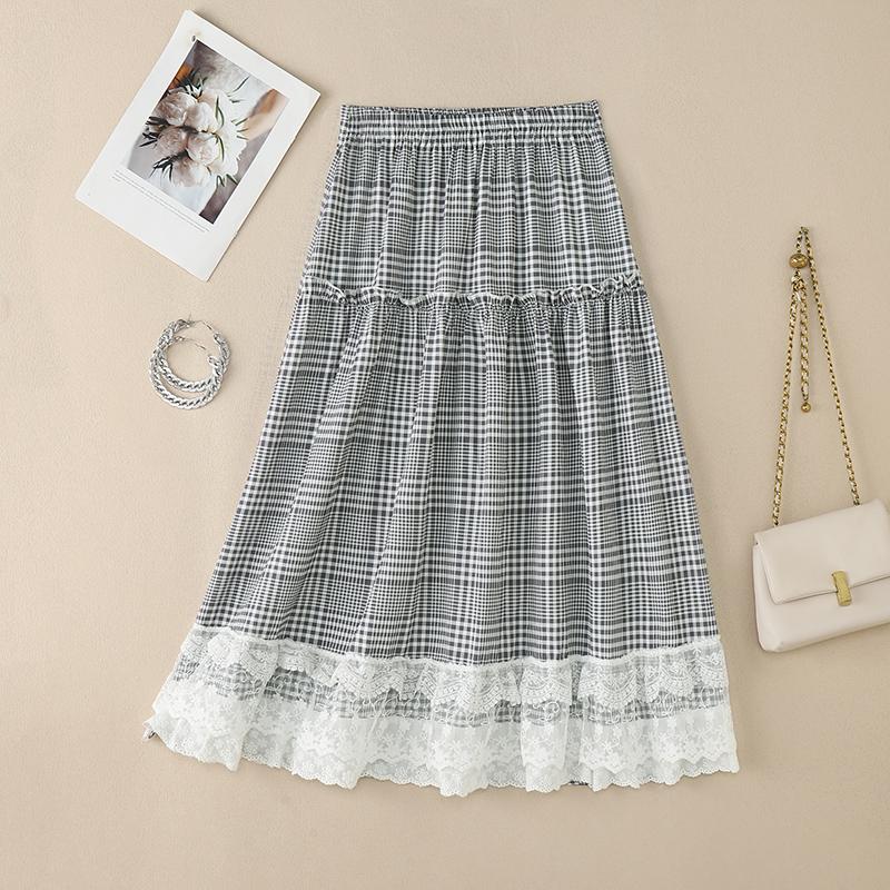 

ZANZEA Женские повседневные свободные длинные юбки с клетчатым принтом 4XL