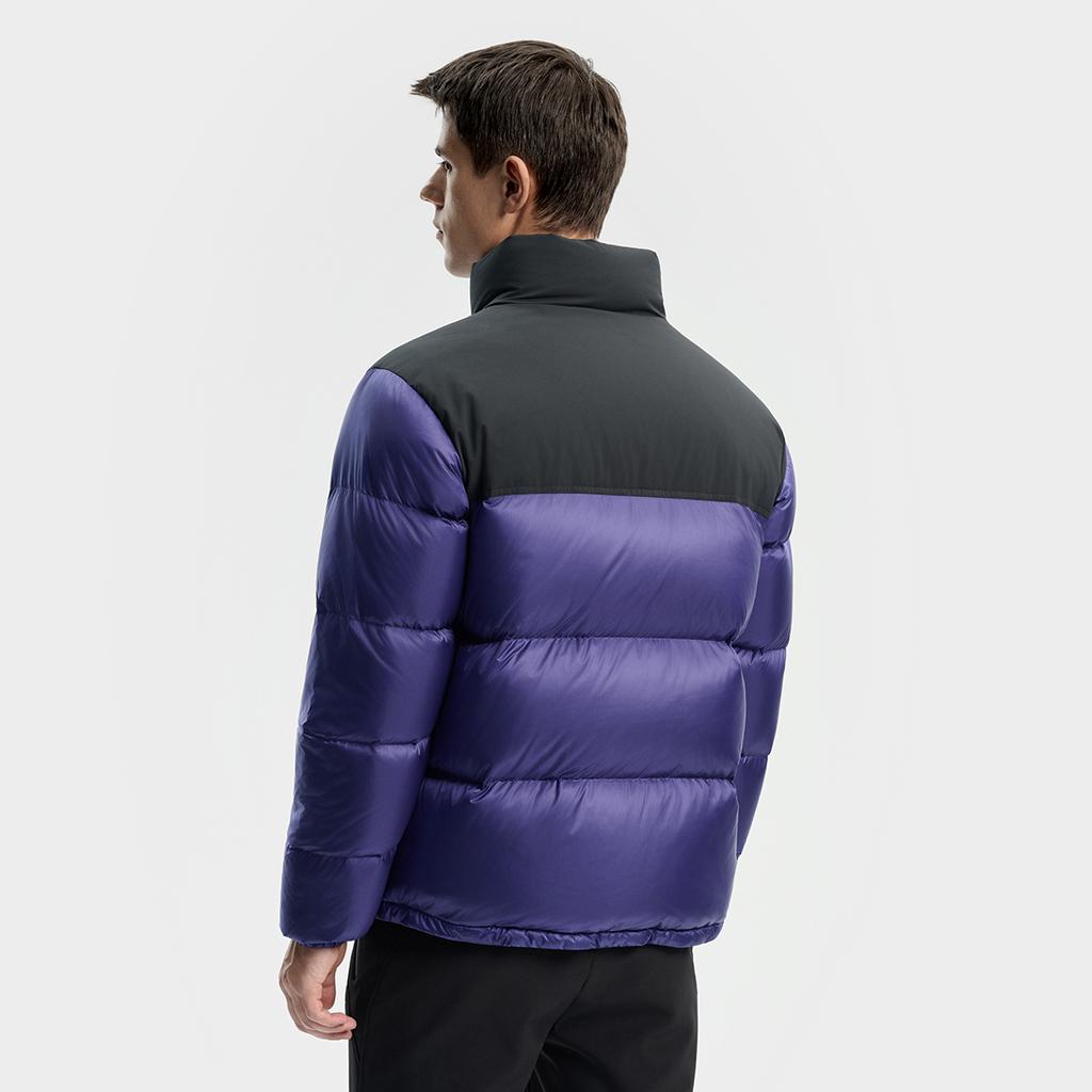 Fila Ski Series 4810 Snow Peak Goose Down Trendy Personality Cool Sports Color Block Warm Stand Collar Woven Down Jacket Men Outerwear A11M546927FDP