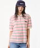 UNKNOWN PLANET Retro Multi-Stripe Polo Shirt Pink