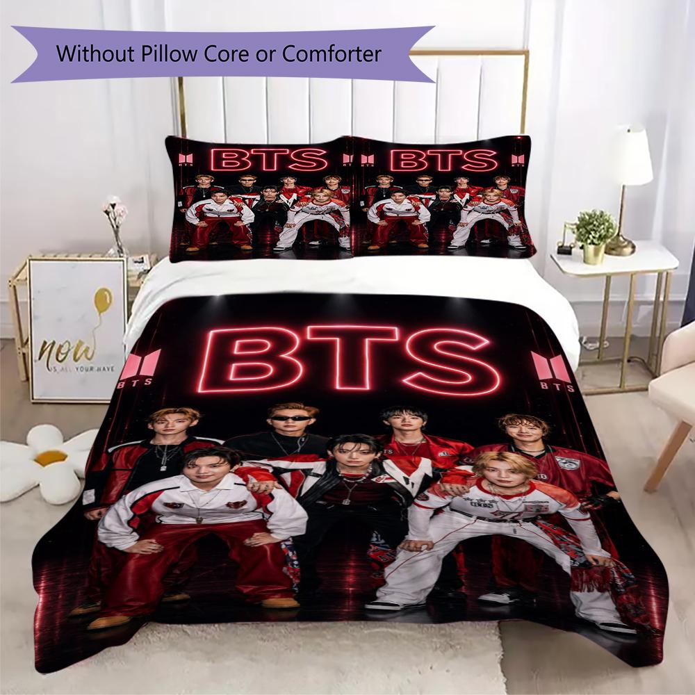 Men Colorful Pajamas Threepiece Set Without Core 1 Duvet Cover 2 Pillowcase Without Core Bedding Set Soft And Comfortable