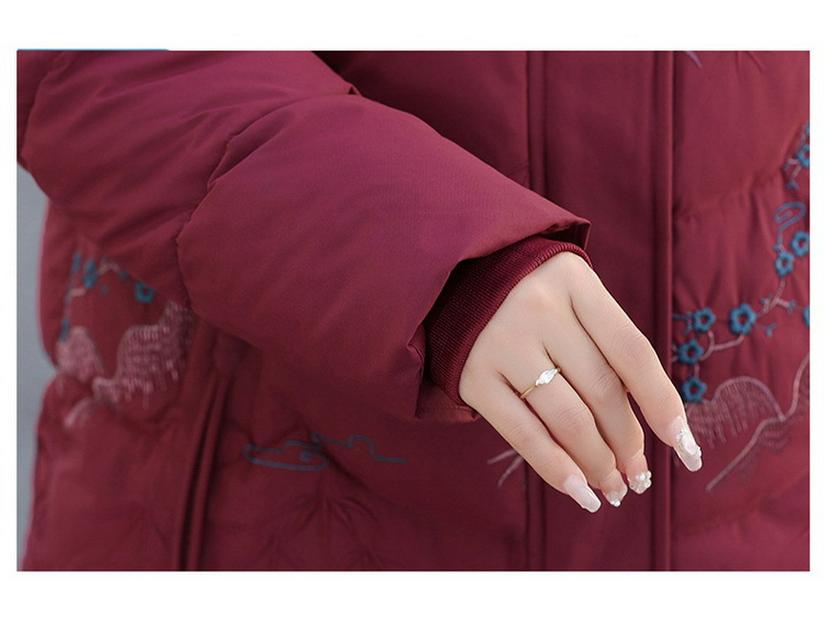 2025 Winter Velvet & Thickened Down Jacket for Elderly Women - Hooded, Warm, and Comfortable for Moms