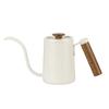600ML Hand Brewing Pot Gooseneck Kettle Spout Espresso Coffee Tea Milk Pot Wooden Handle 304 Stainless Steel Coffee Pot for Home