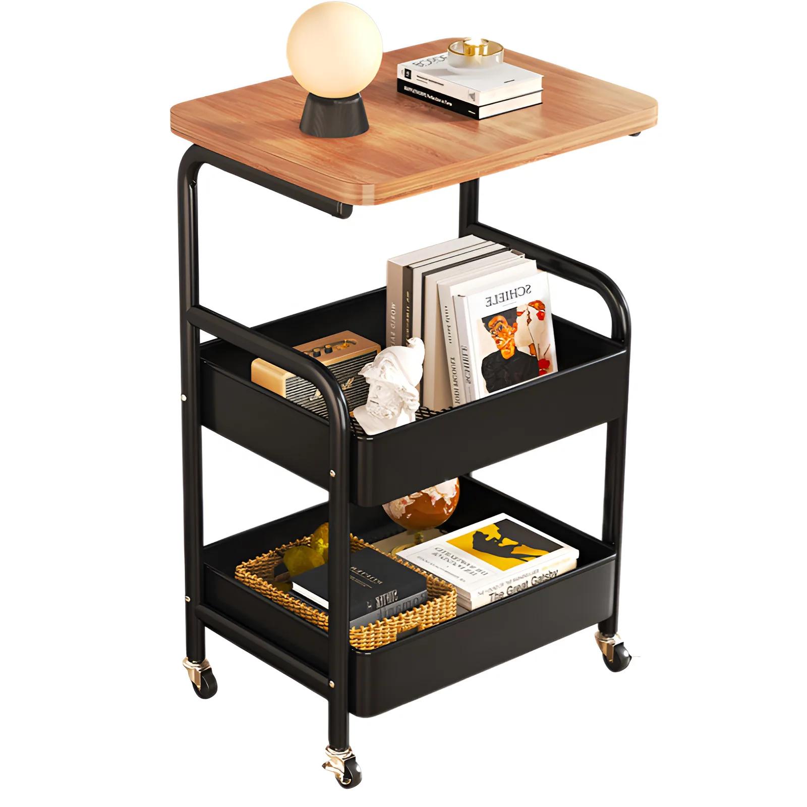 

Multi-Purpose Movable Storage Stand, Wheeled Open Double-Layer Organizer for Home, Efficient for Small Items and Essentials чорний