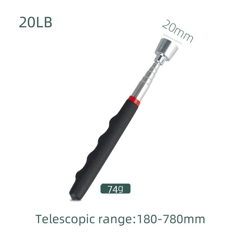 1.5-20LB Telescoping Magnetic Pickup Tool - Multi-Strength Stainless Steel Grabber with Ergonomic Non-Slip Grip, Manual Handheld