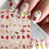 5D Embossed Kawaii Ladybug Sliders White Daisy Flowers Nail Stickers DIY Simple Petals Wedding Nails Decals Accesories