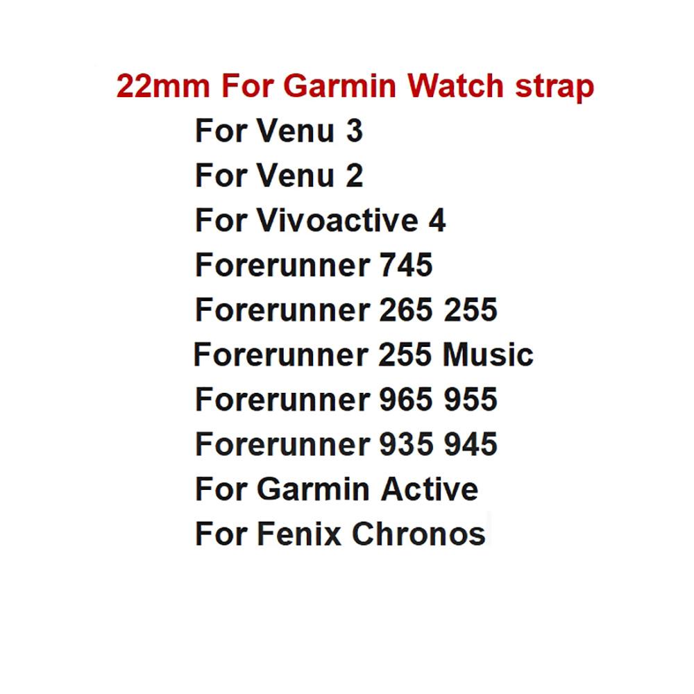 22mm Dla Garmin Forerunner 745 265 255 965 955 945 935 Pasek Dla Vivoactive 4 Venu 2 3 Bransoletka Zamienna Pasek do Zegarka ze Skóry PU