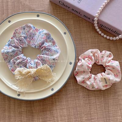 Cute and Sweet Bow Large Intestine Hair Band Women's High Elastic Tie Head Rubber Band Hair Rope High Sense Summer Fresh Hair Accessories