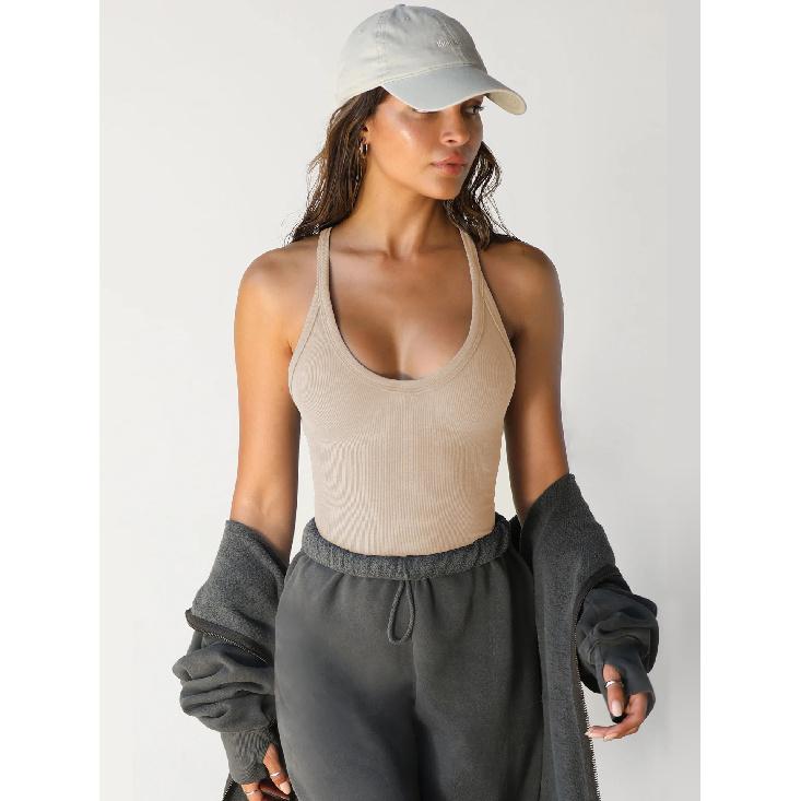 

New Women S Vest Base Shirt Short Style For Spring And Summer Commuting Temperament Casual Solid Color V-Neck Camisole Top XL