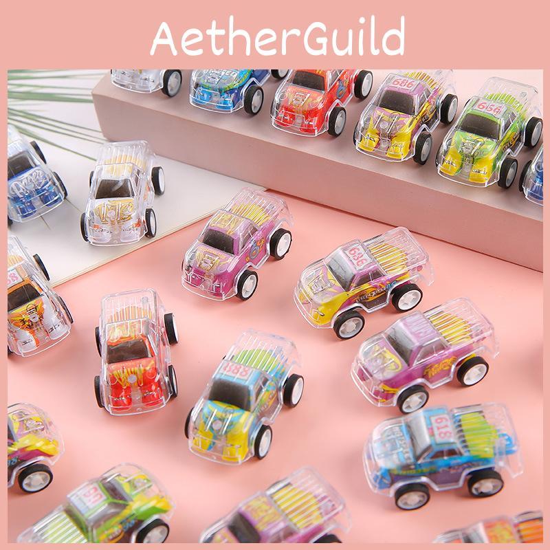Simulation Mini Inertial Transparent Double Layer Graffiti Car Children Toy