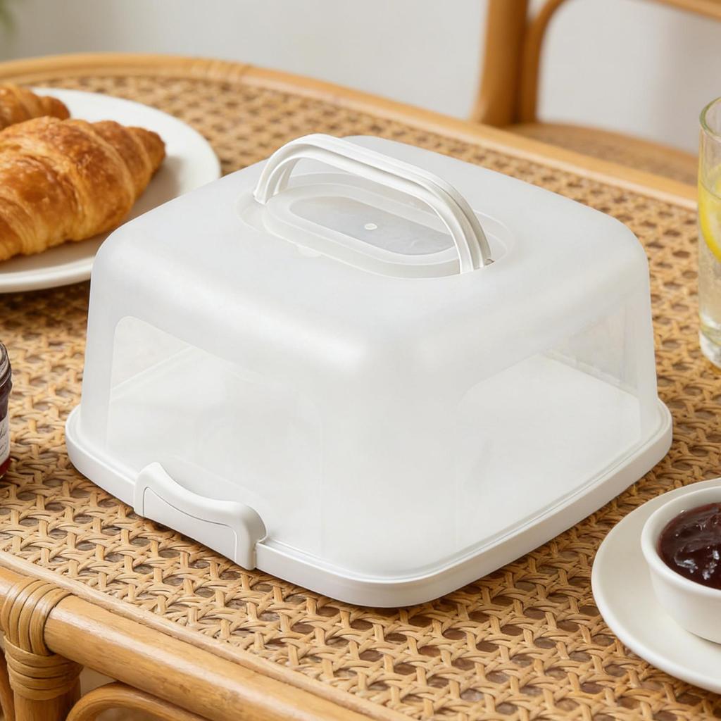 Transportador de Pasteles de Viaje Reutilizable Almacenamiento de Alimentos con Tapa y Asa Contenedor de Transporte de Pasteles de 10 Pulgadas para Tarta Cupcake Postre Muffin Bollo