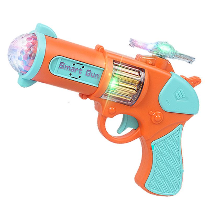 Kids Toy Pistol Electric Flash Music Colorful Rotating Projection Sound and Light Children's Toy Gun Gift