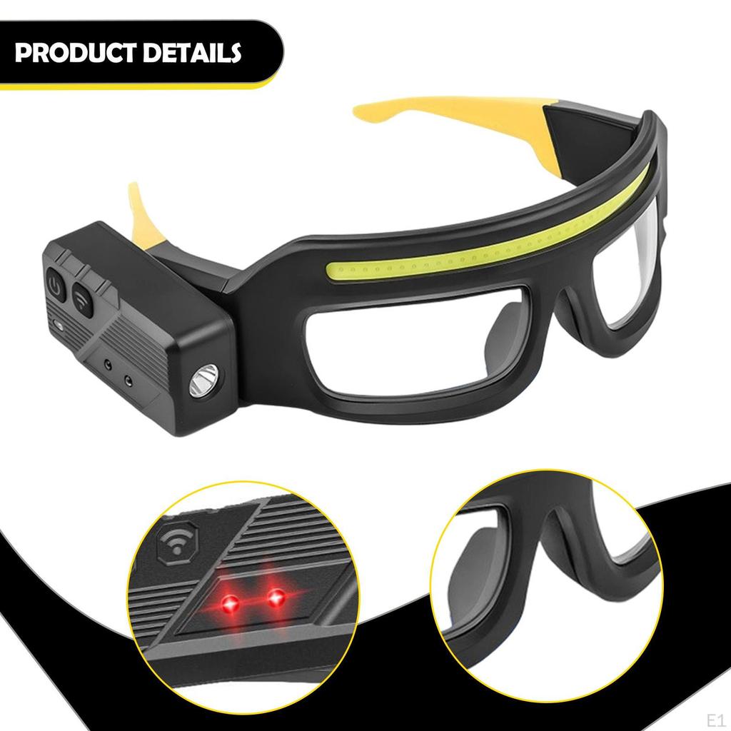 Headlamp LED Glasses Head Lamp Compact 5 Modes for Adults Headlight Light up Camping