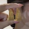 Women Wedding Jewelry Vintage Woven Texture Gold Hoop Earrings Old Money Chunky Statement Daily Wear Accessory