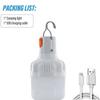 USB Rechargeable LED Lamp Outdoor Bulbs 60W Emergency Light Hook Up Camping Fishing Portable Lantern Night Lights
