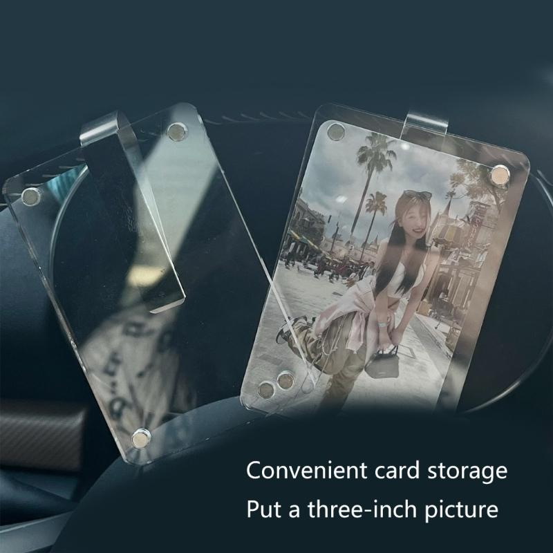 Magnetic Acrylic Car Sunvisor Decoration Photo Frame Holder for Family Memories Personal Touch Enhancing Interior Style