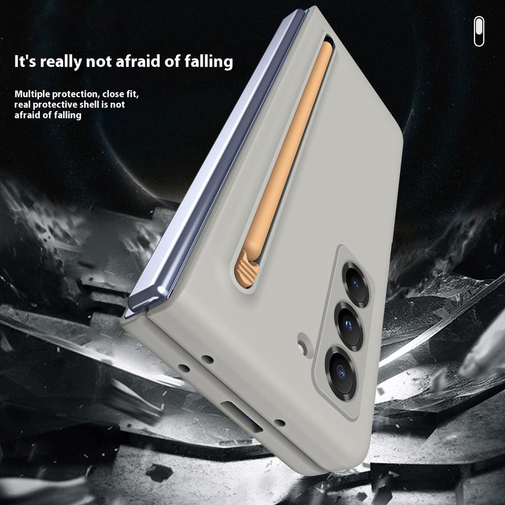 Phone Case with Tempered Glass Film for Samsung Galaxy Z Fold Special/Z Fold 6 Slim/W25 Hard PC Back Cover with Stylus