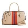 Rowan 26 Streifen-Design Verstellbarer Abnehmbarer Schultergurt Leder Schulter-Handtasche Mittelgroß Damen Silber und Elfenbein Mehrfarbig