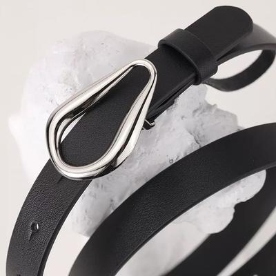 Belt Futuristic Men's and Women's Accessories Belt Genuine Leather Trendy Retro Metal Buckle Belt Niche Belt