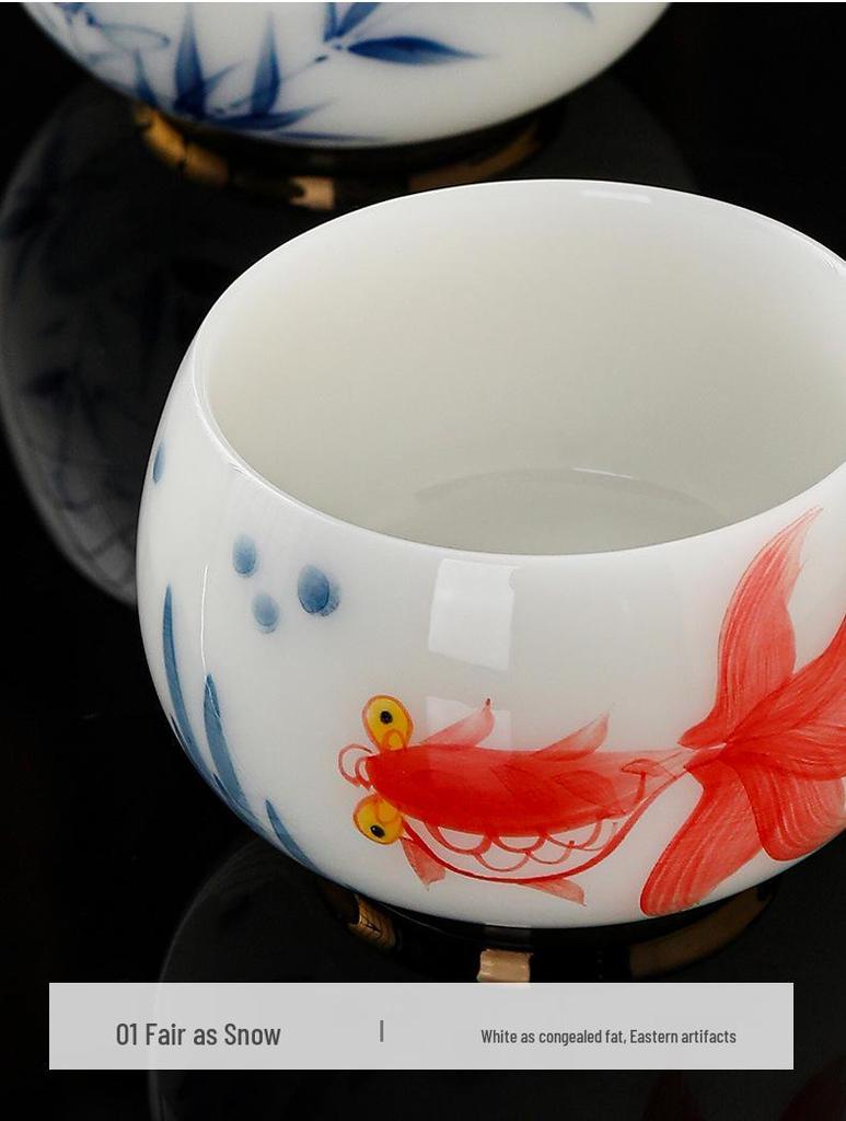 Ice Jade Porcelain Mutton Fat Tea Tasting Cup