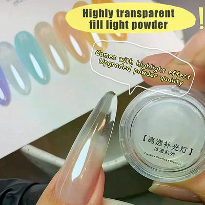 1Jar Plating Aurora Chrome Nail Powder Orange High-Gloss Moonlight Mirror Fine Glitter Pigment Aurora Pearl Rubbing Dust Chrome