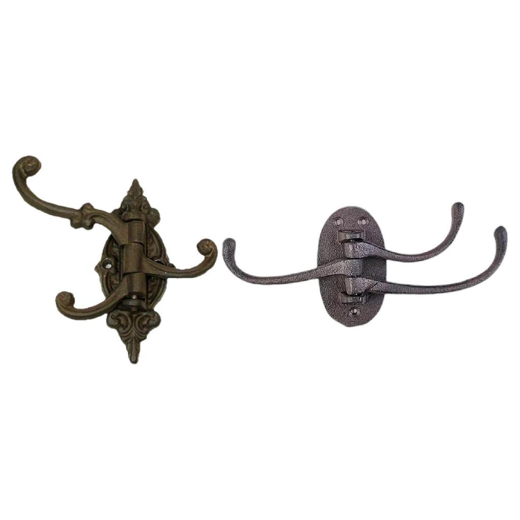 Cast Iron Hook Hanging Storage Wall Mount Key Holder Garage Organizer Shed Coat Hanger for Home Entryway Jackets Hat Mudroom