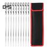 6/10Pcs Stainless Steel BBQ Skewers with Storage Bag Ring Design Flat BBQ Needle Metal Stick for Grilling Sausages Seafood Veggies