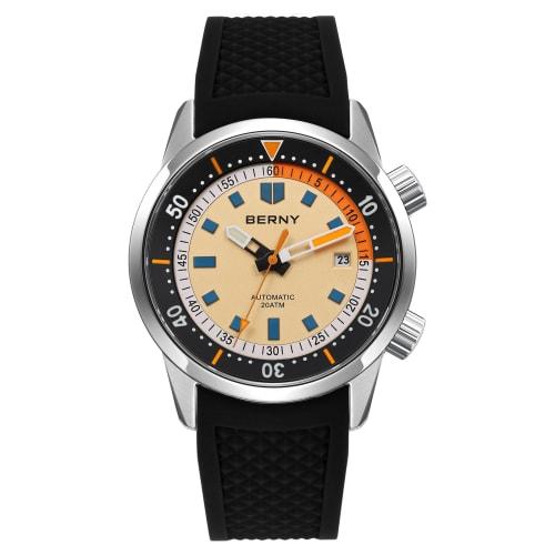 Potápěčské hodinky BERNY Pánské pánské hodinky Pánské potápěčské hodinky Automatické hodinky Pánské 20ATM voděodolné safírové sklo Super jasné potápěčské hodinky