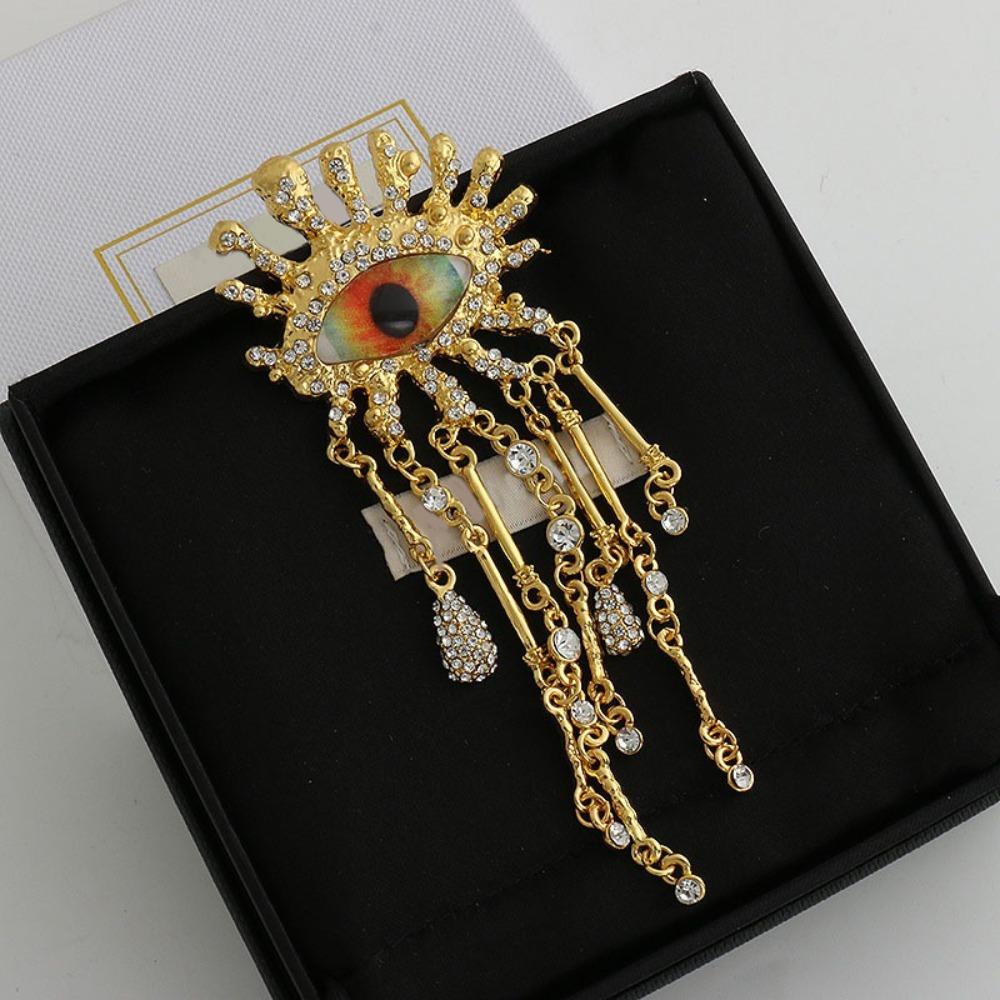 

Imitated Pearl Devil s Eye Brooch Delicate Water Droplet Brooch Girls золотий