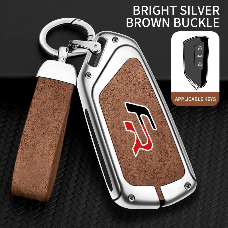 Vrdpn5 Suitable for Seat Ateca Leon FR 2 Ibiza Zinc Alloy Car Key Cover High-end Genuine Leather Car Key Case Buckle Auto Accessories