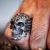 Vintage Punk Stainless Steel Skull Rings For Men Gothic Punk Horror Skull Rings Hip Hop Men Motorcycle Rock Biker Jewelry Gifts