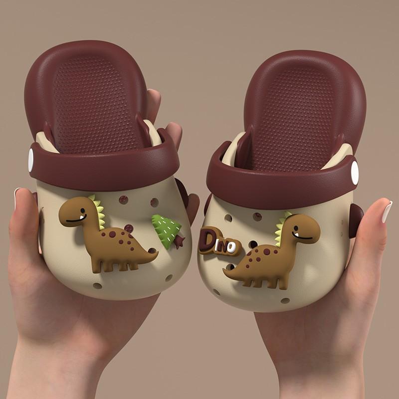 Kids Cartoon Dinosaur Clog Slippers Boys Girls Toddler Indoor Outdoor Non-Slip Sandals