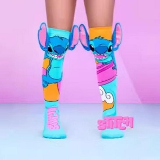 3D Cartoon Girl Knee-High Socks - Free Size for Kids