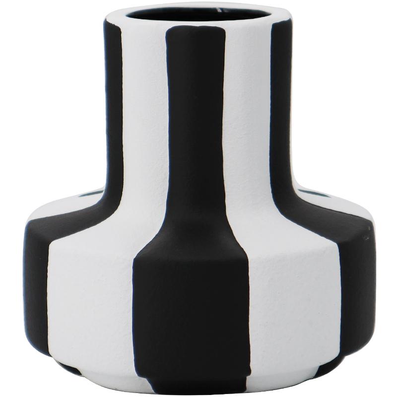 Epeiushome Preto e Branco Listrado Cerâmica Vaso Decorações Mesa de Centro Mesa de Jantar Enfeites Moderno Nórdico Ins Flor Inserir