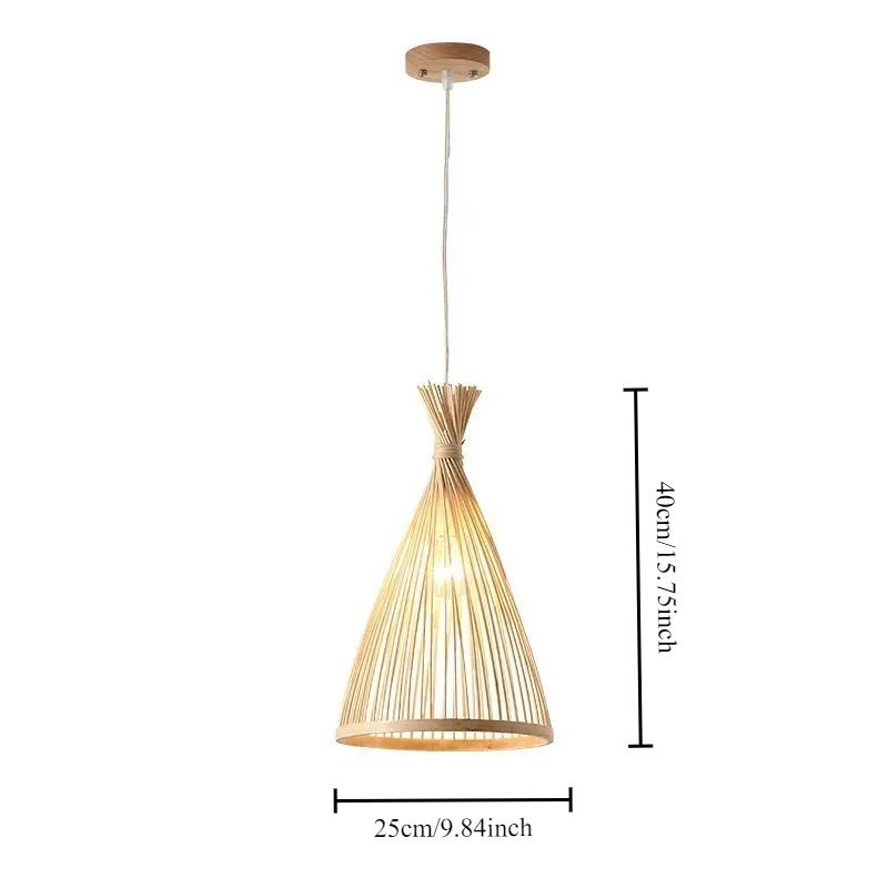 Japanese Chandelier Natural Bamboo Rattan LED Pendant Lights Handmade Weaving Hanging Lamps Wicker Shades E27 Lighting Lampshade