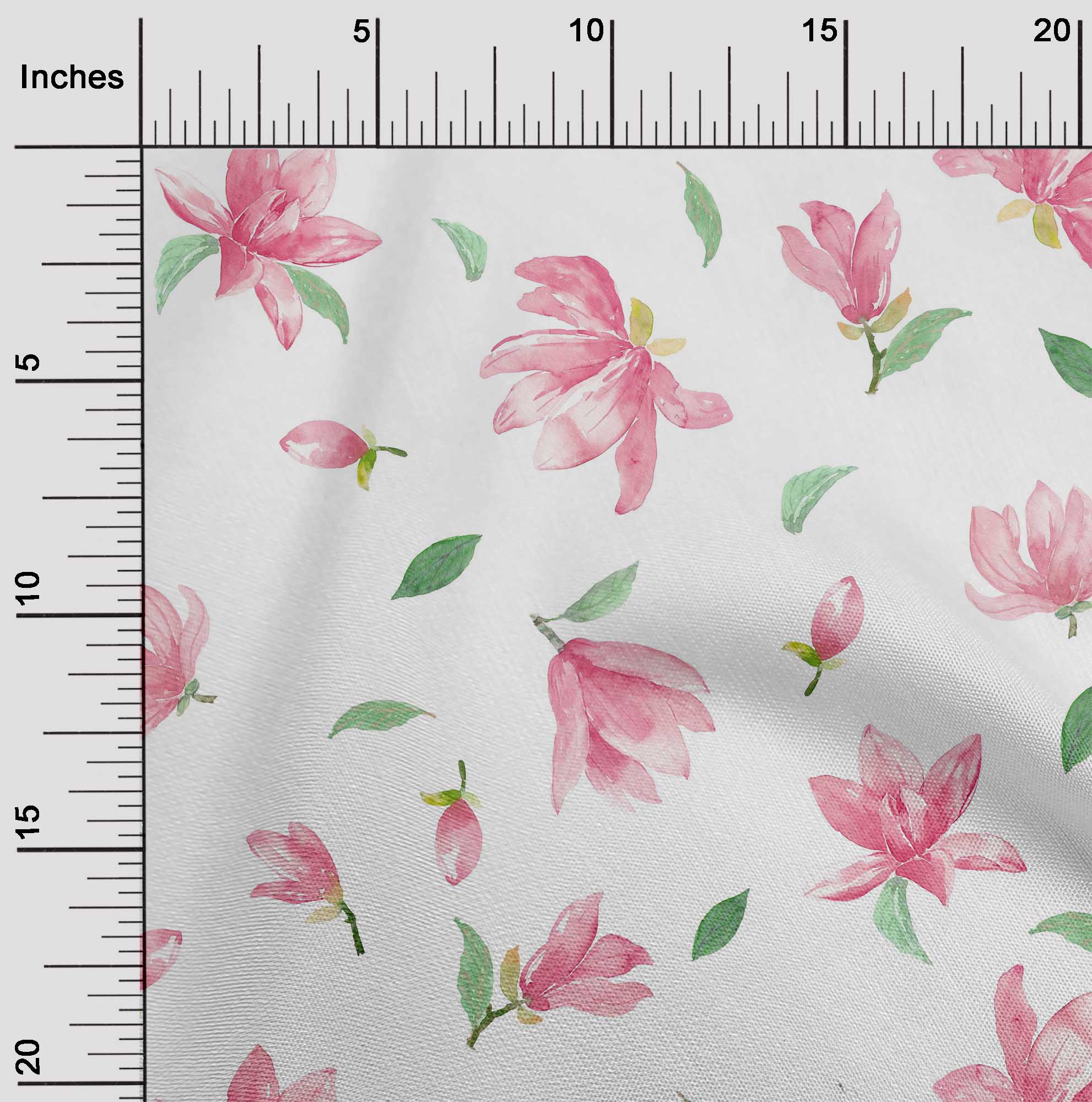 

OneOone Cotton Flex Fabric Тканина з аквареллю з польовими квітами, 40 дюймів 42 Inch - Viscose Chiffon зелений