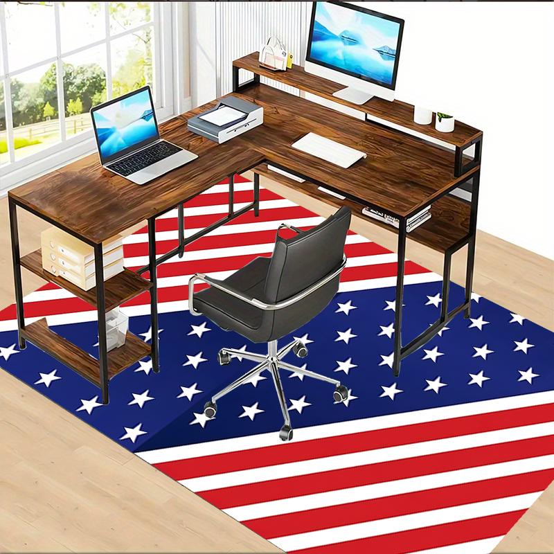 American Flag Polyester Carpet, Soft Indoor Mat for Office Chair, Living Room, Computer Desk - Decorative Home Office Rug Design