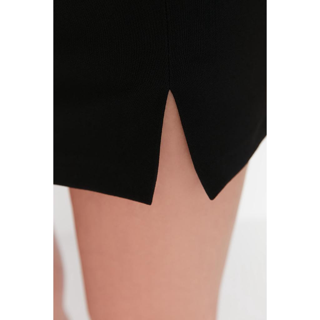 Fustă Neagră Țesută Tpraw23et00014