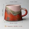 Handmade-Look Coffee Mugs 8Oz Ceramic Art Cup with Wide Base and Handle for Homes Office Beverage Use and Teatimes