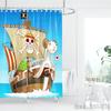 Shower Curtain One Piece Luffy Straw Hat Anime Waterproof Fabric Bathroom Curtain With Hooks, Cartoon Bath Curtain For Home Deco