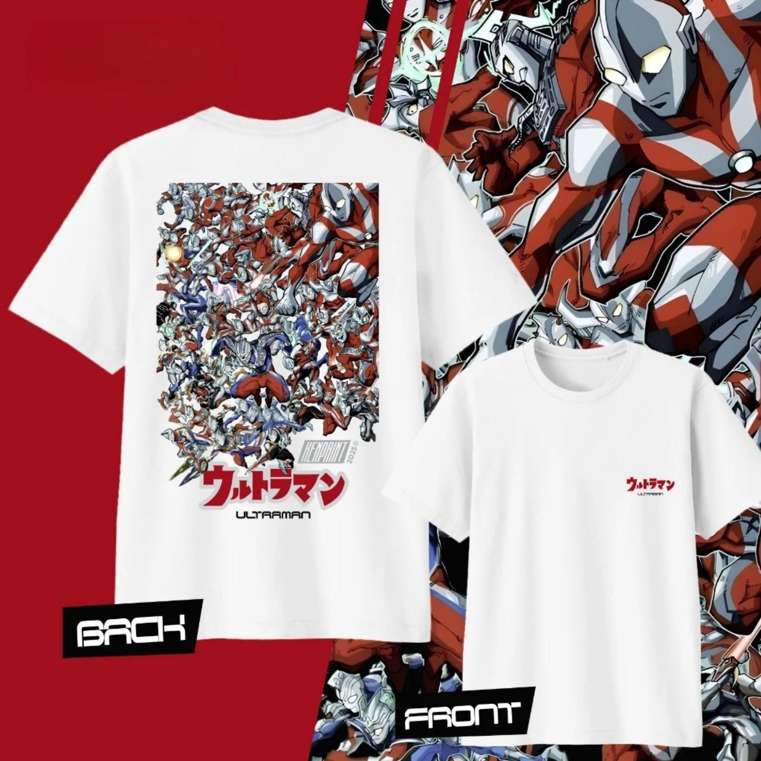 

2026 Ultraman Fashion Anime T-Shirt Unisex Graphic parent-child Tee Summer Short Sleeve Casual Casual Casual Top Soft Streetwear S чёрный