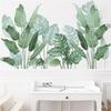 2pcs Tropical Green Leaves Wall Stickers Self-adhesive Wall Murals Wallpaper Home Decor For Bedroom Living Room