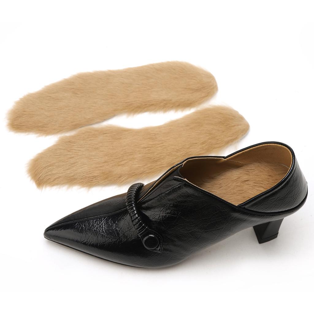 Fashion deep mouth temperament high heels women's autumn 2025 new thick heel soft leather professional commuting versatile retro single shoes