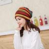 Autumn and Winter Korean Style Striped Twist Hat Fashionable Ear Protection Knitted Cap Postpartum Head-proof Wind Scarf